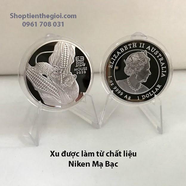Tiền xu hình con chuột Úc mạ bạc 2020